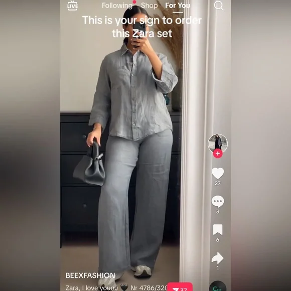 ZARA THE LEAH LINEN FULL LENGTH PANTS WIDE LEG 4786/321 - Picture 4 of 9